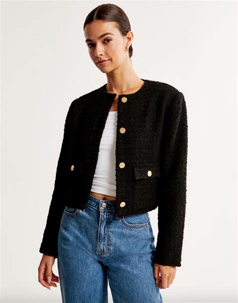 chanel style jacket womens|best Chanel style cropped jacket.